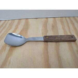 Vintage Yamco Stainless Steel Ice Cream Scoop Wood Handle Haas Ohio